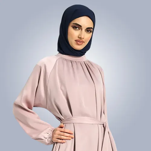 Rose Satin Umbrella Abaya