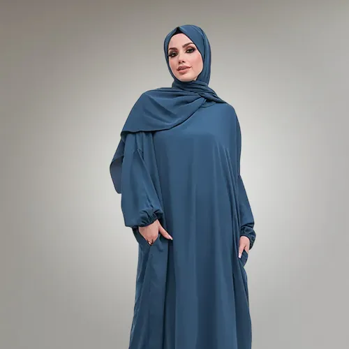 Petrol Blue Instant Hijab Abaya