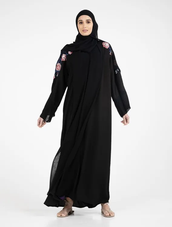 Black Laiba Abaya