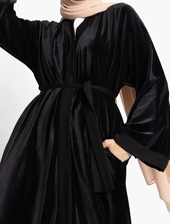 Velvet Open Abaya 