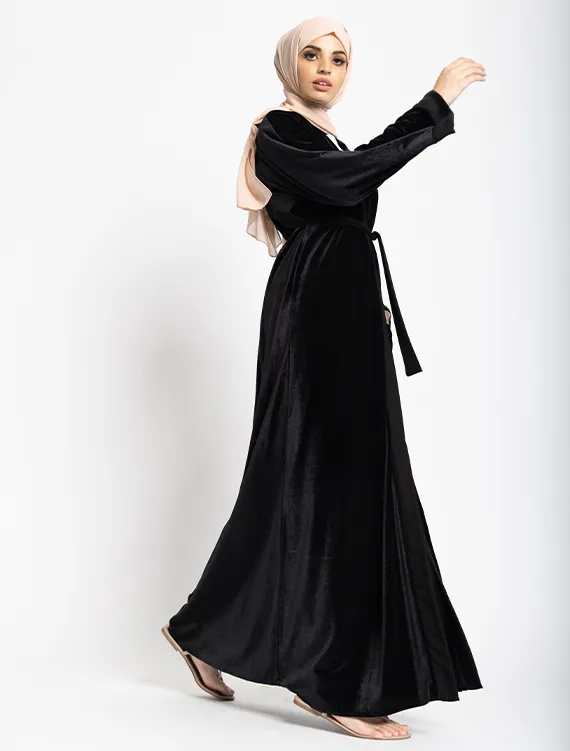 Velvet Open Abaya 