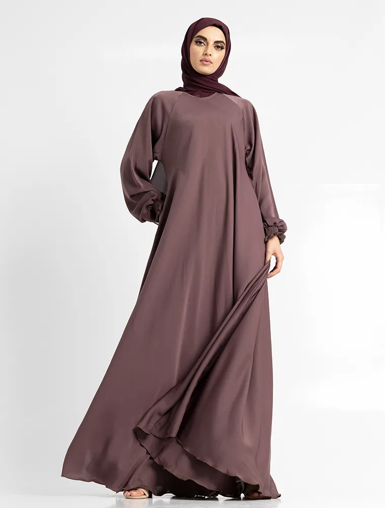 Mauve Zip Umbrella Abaya