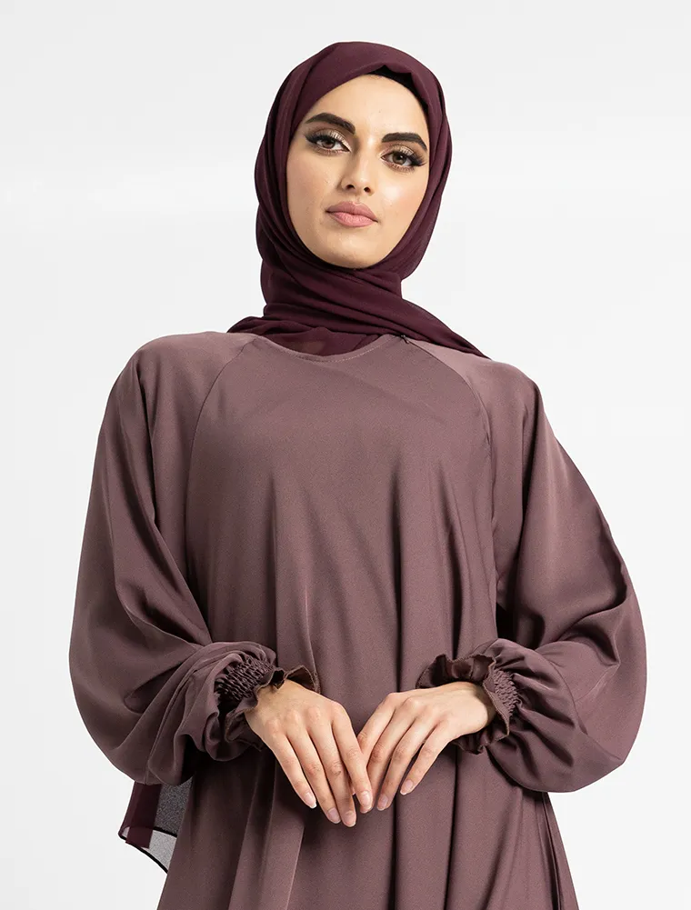 Mauve Zip Umbrella Abaya