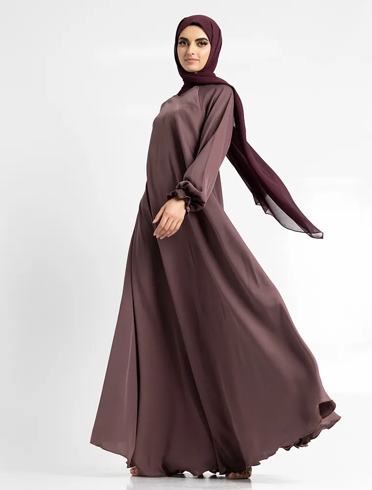 Mauve Zip Umbrella Abaya
