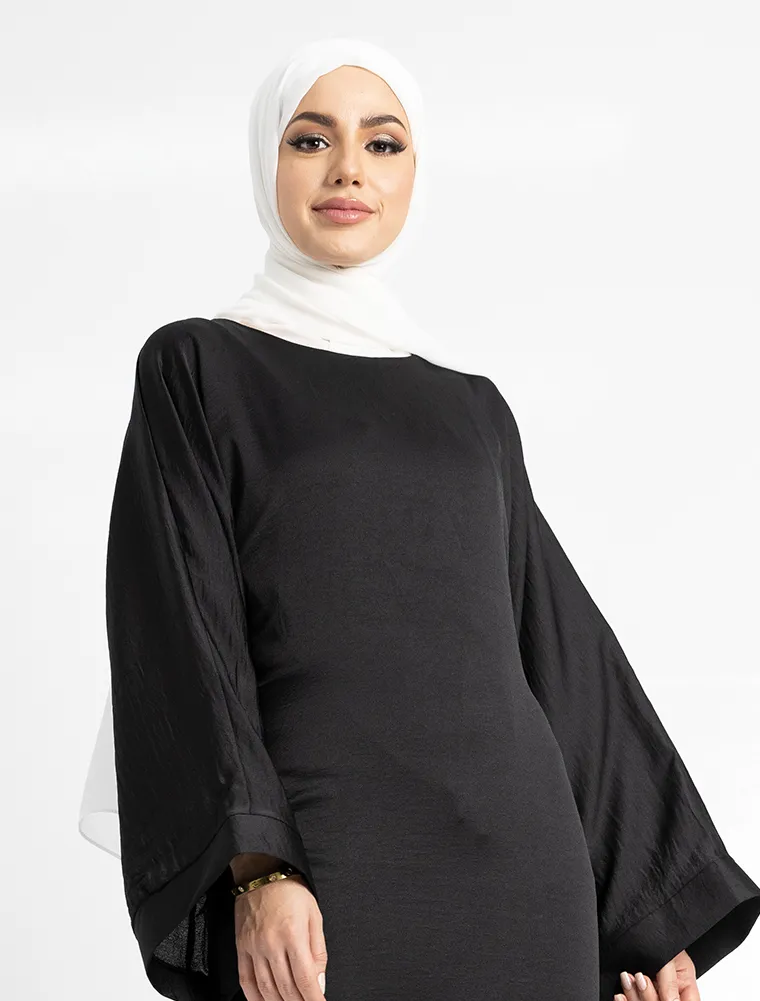 Black Silky Abaya