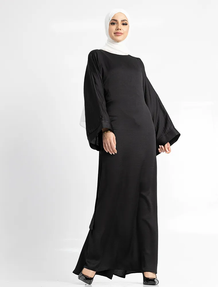 Black Silky Abaya