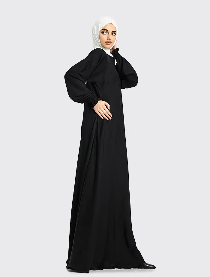 Black Mid Zip Umbrella Abaya