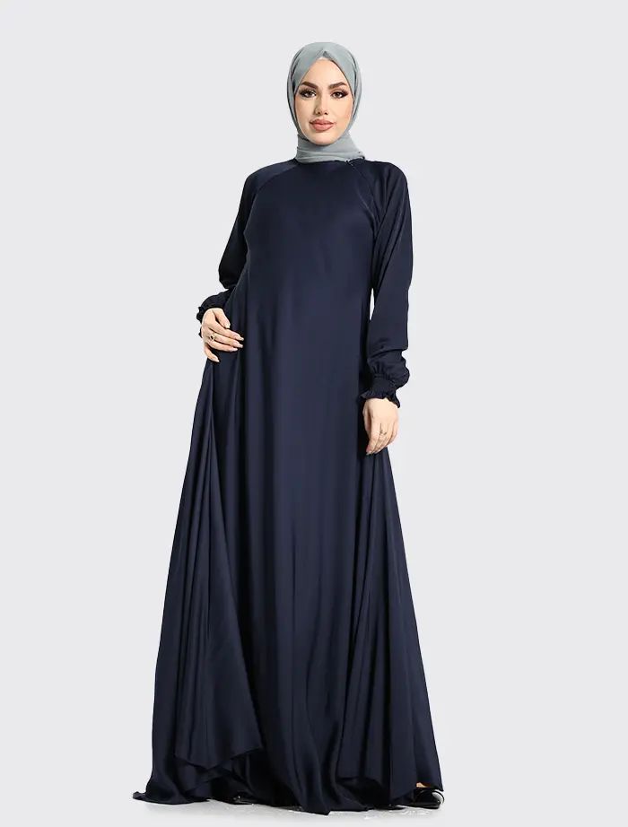 Navy Zip umbrella Abaya