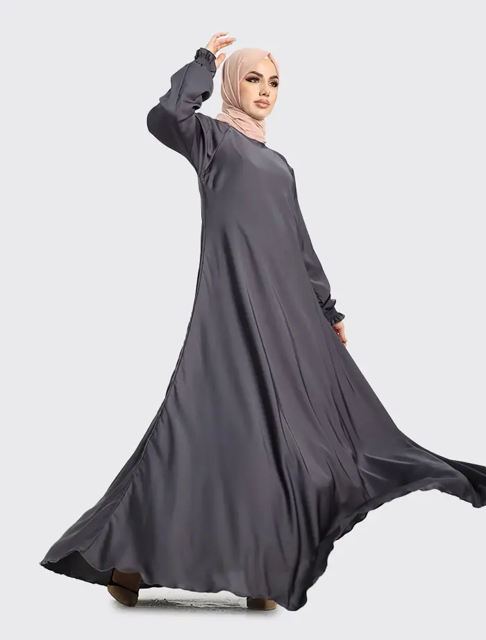 Grey Zip Umbrella Abaya