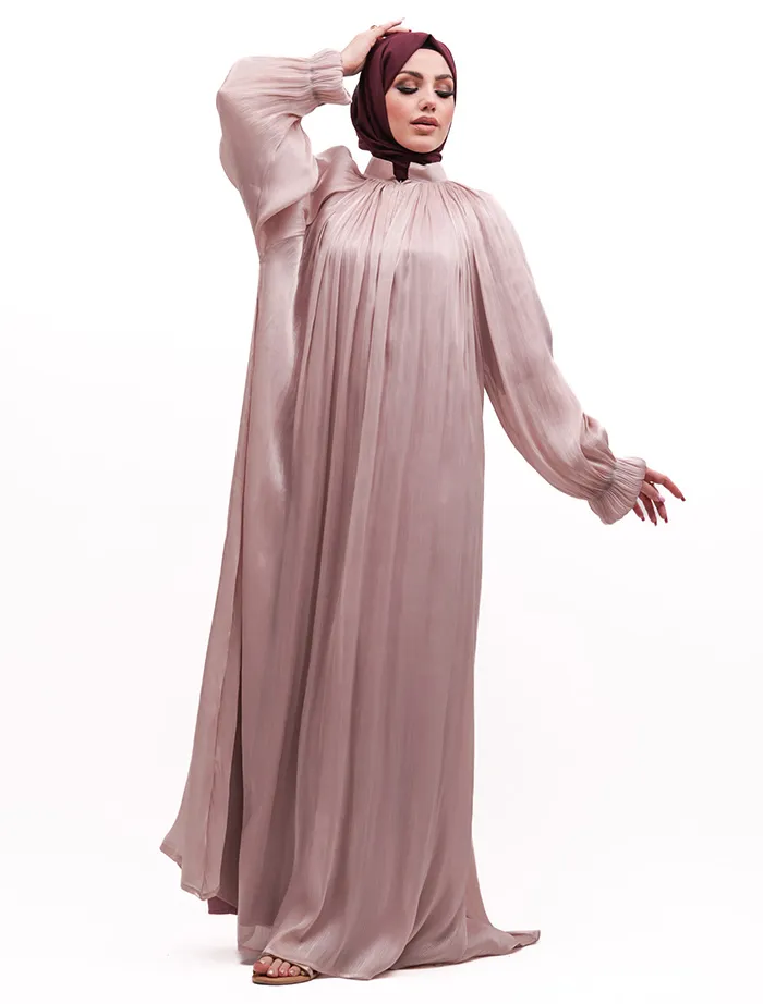 Pink Organza Umbrella Abaya