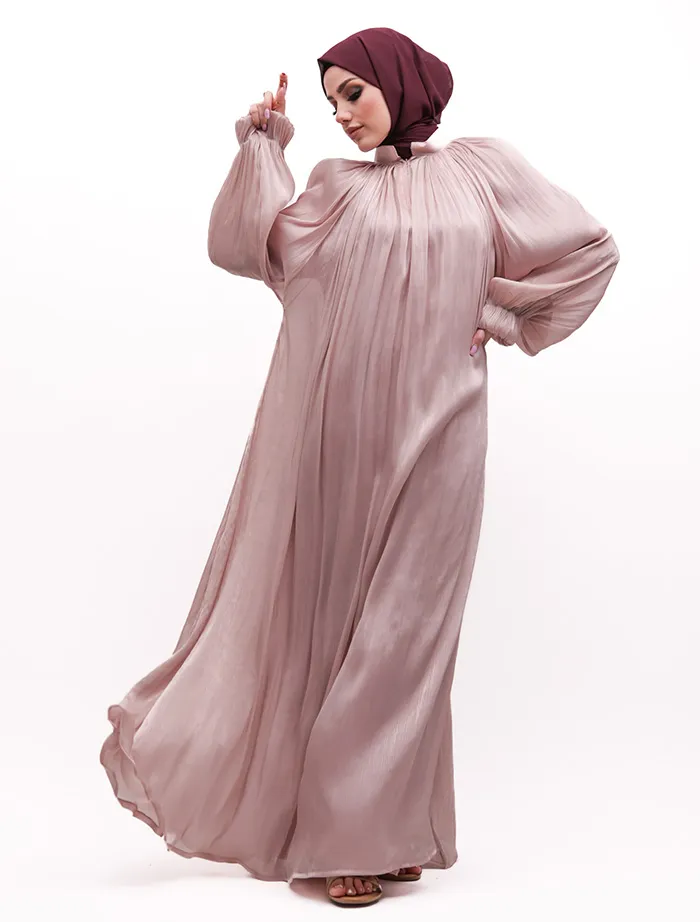 Pink Organza Umbrella Abaya