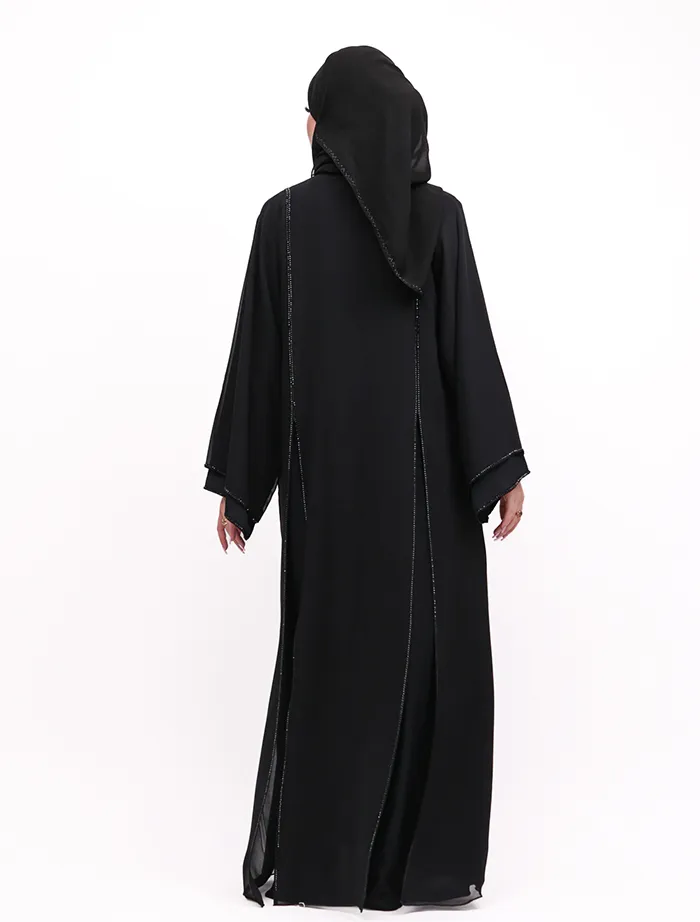 Black Badia Chiffon Abaya