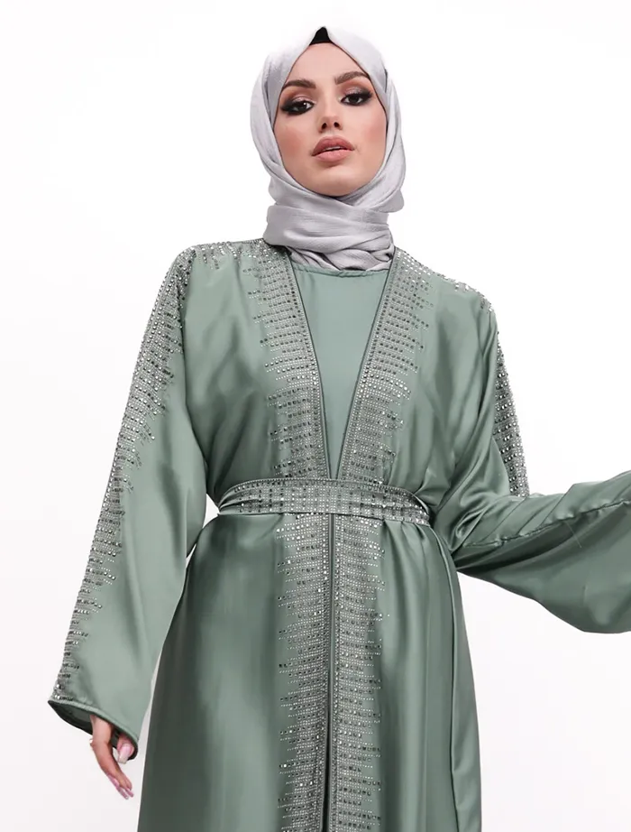 Sage Sparkle Satin 2 Piece