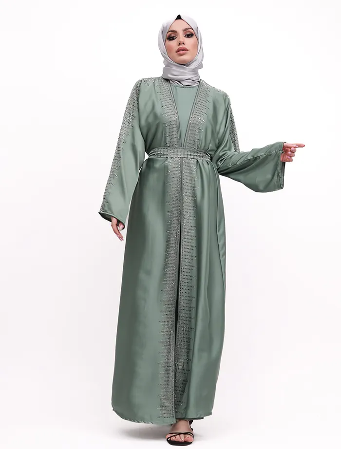 Sage Sparkle Satin 2 Piece