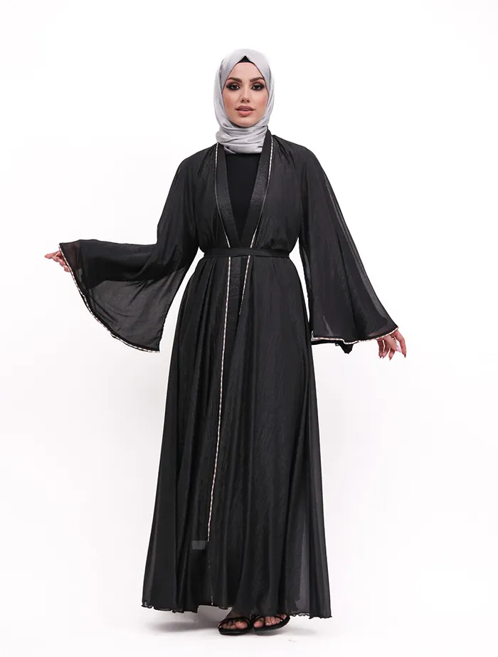 Black 2 Piece Makeba Organza Abaya