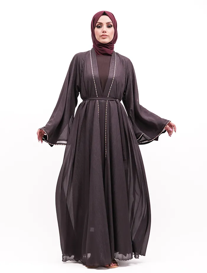 Mauve 2 Piece Makeba Organza Abaya