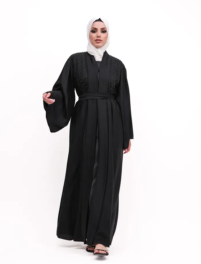 Black Aina Open Abaya