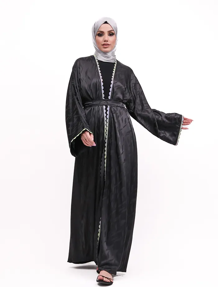 Black Makeba Jacquard Abaya