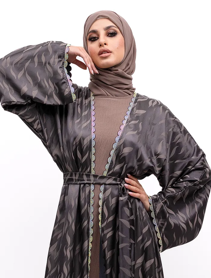Mocha Makeba Jacquard Abaya