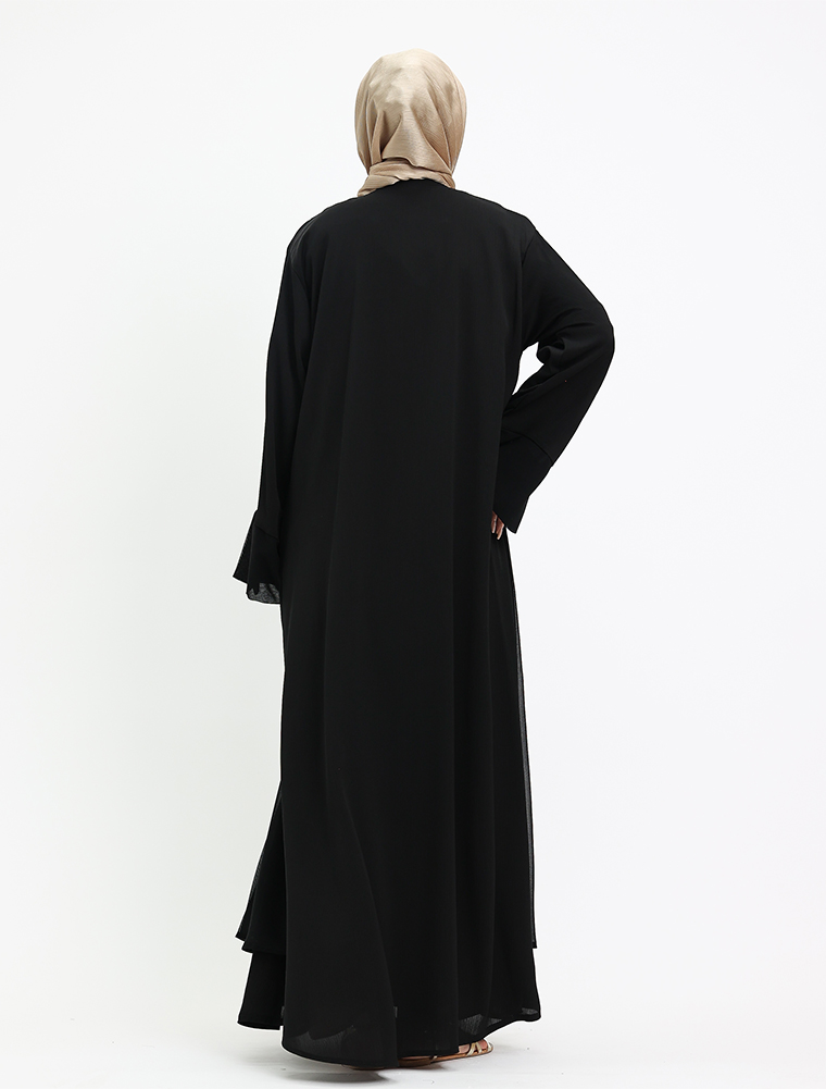 Black Nur Chiffon Abaya