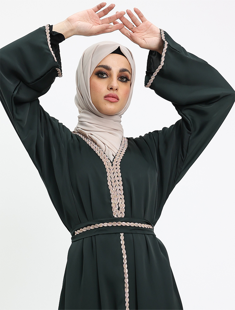 Bottle Green Ablah Abaya