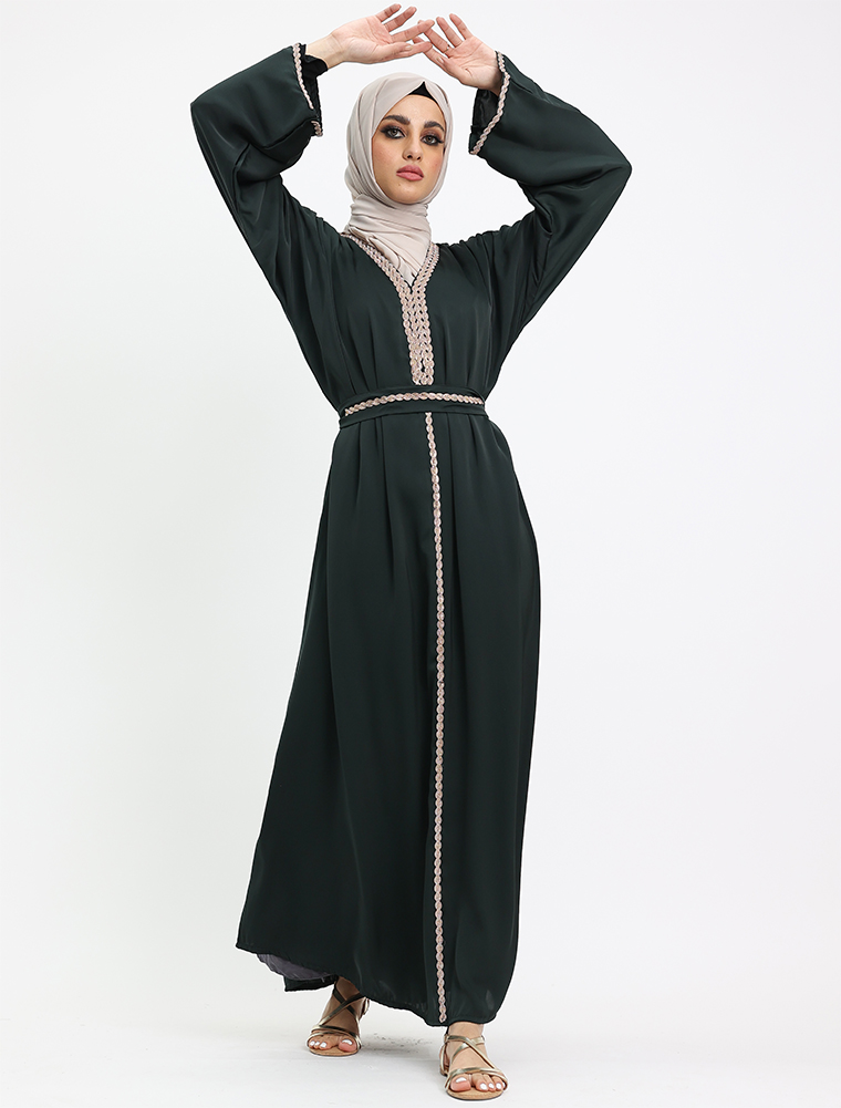 Bottle Green Ablah Abaya