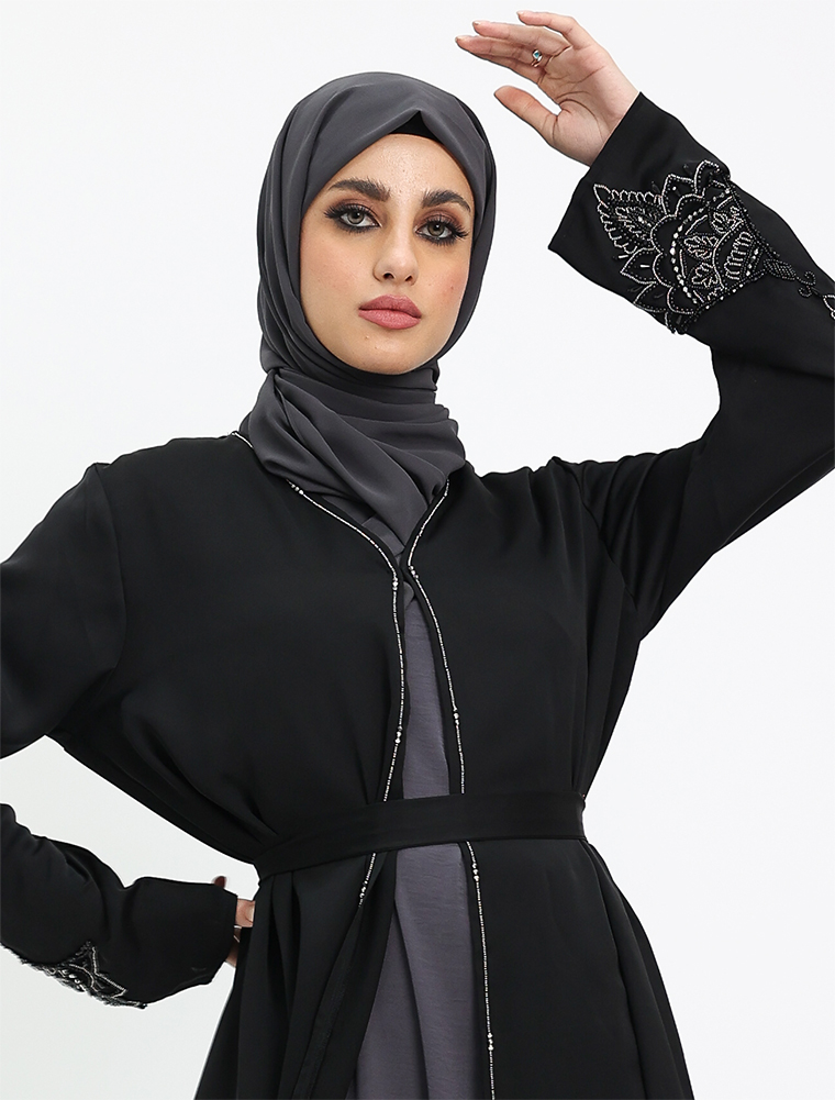Black Silver Amal Kimono 