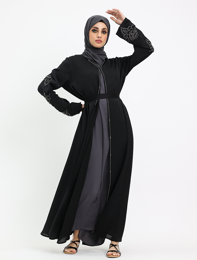 Black Silver Amal Kimono 