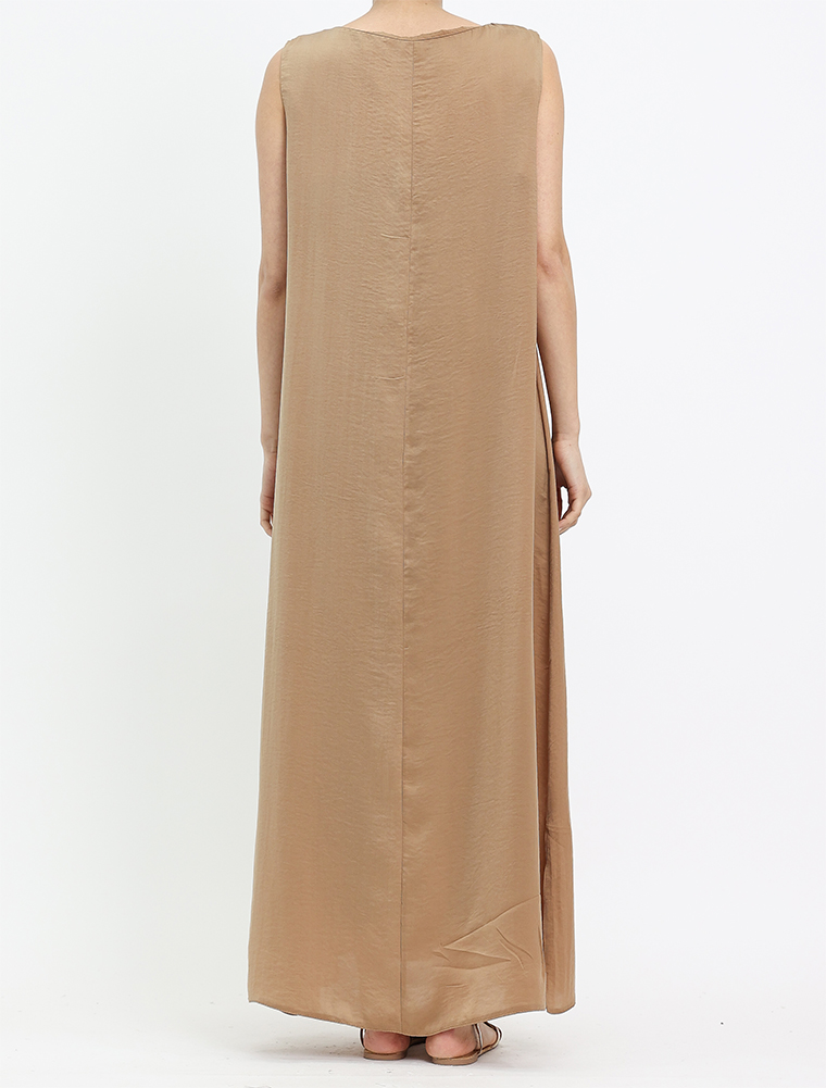 Women's Sleeveless Slip Dress - Gold (Size: 58) - Next Day Delivery - Zadina Abayas