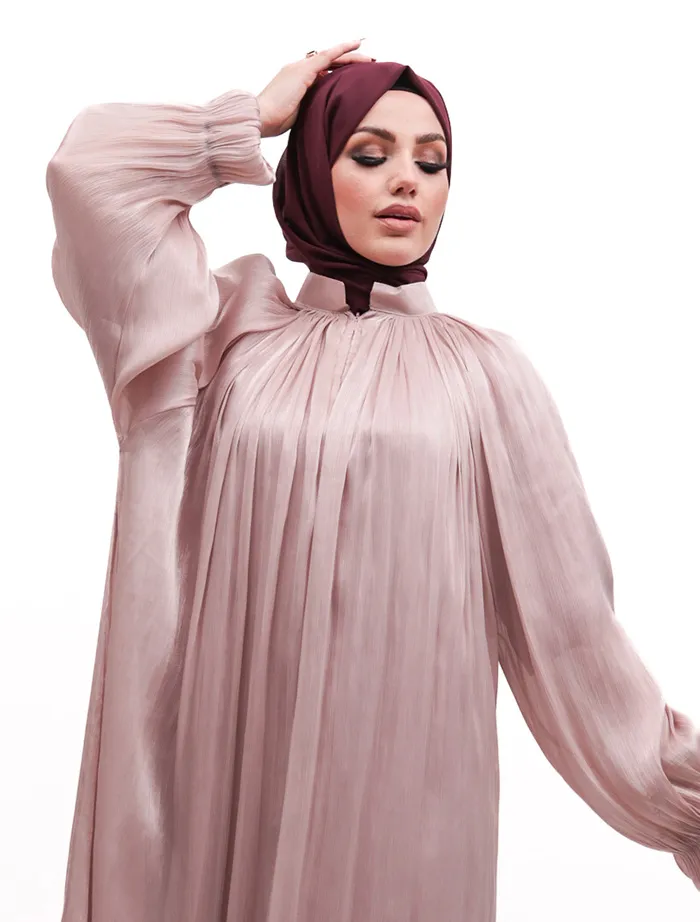 Pink Organza Umbrella Abaya