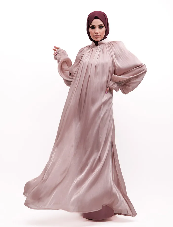 Pink Organza Umbrella Abaya