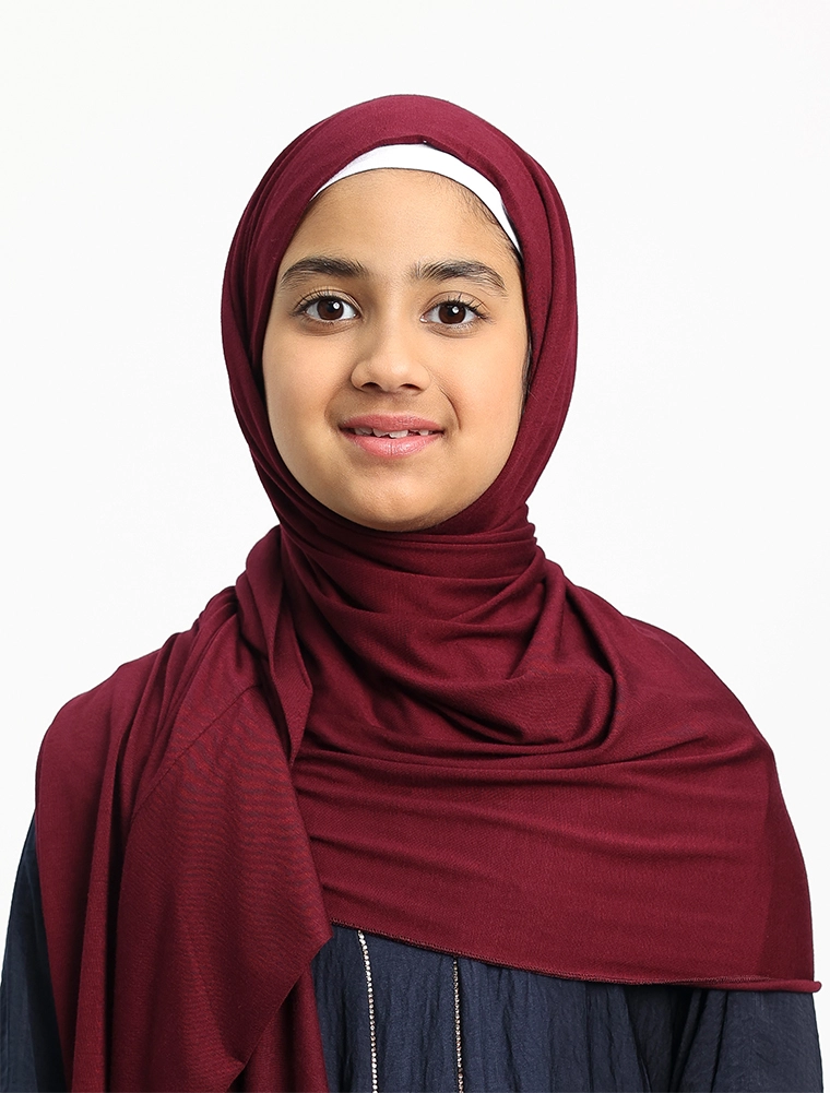 Maroon Girls Instant Jersey Hijab