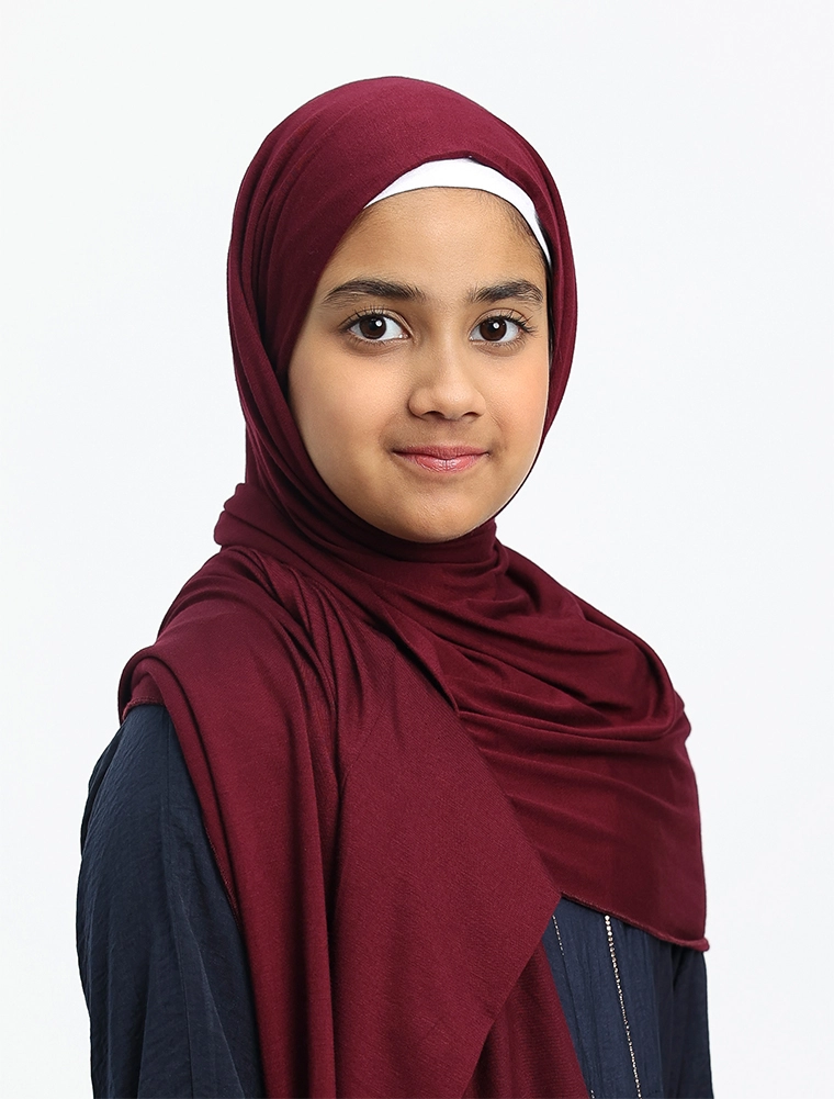Maroon Girls Instant Jersey Hijab