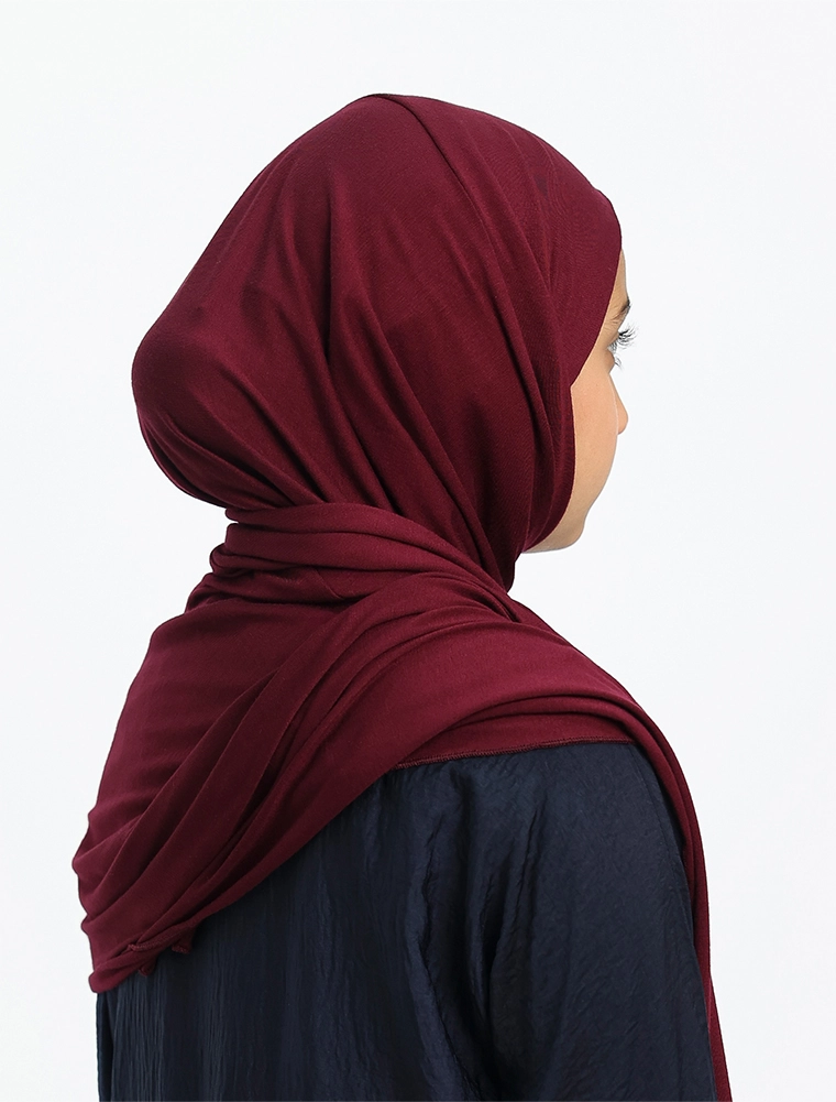 Maroon Girls Instant Jersey Hijab