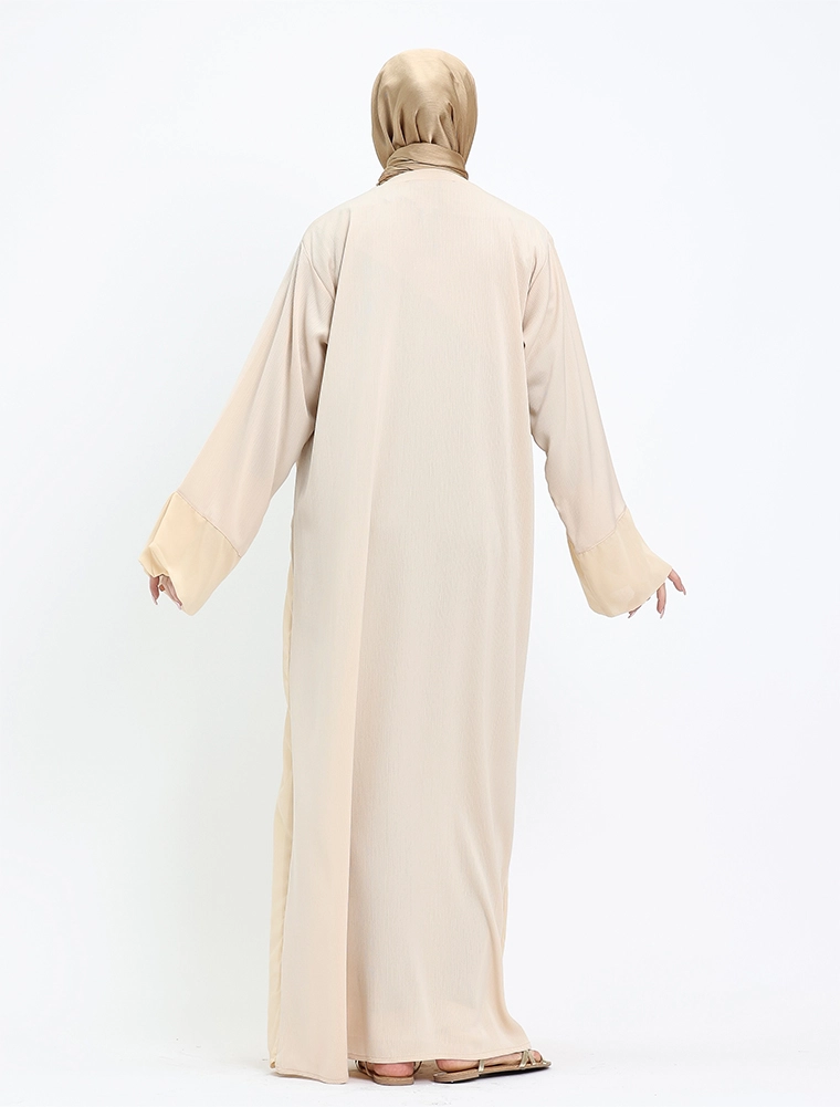 Cream Nur Chiffon Abaya