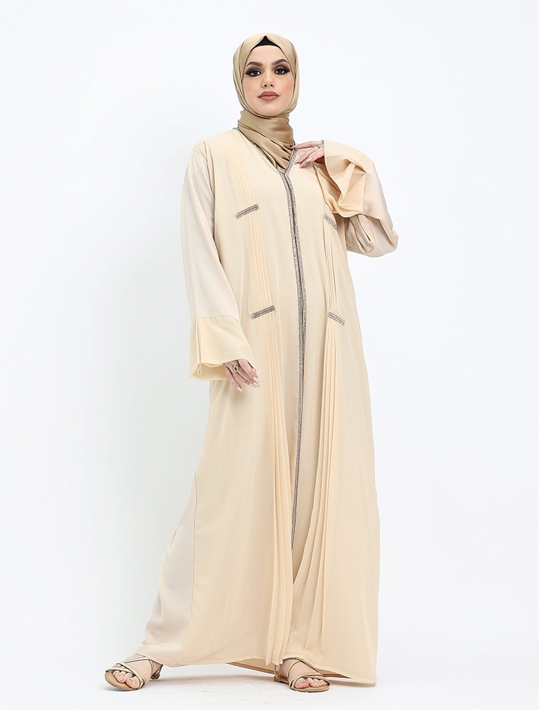 Cream Nur Chiffon Abaya
