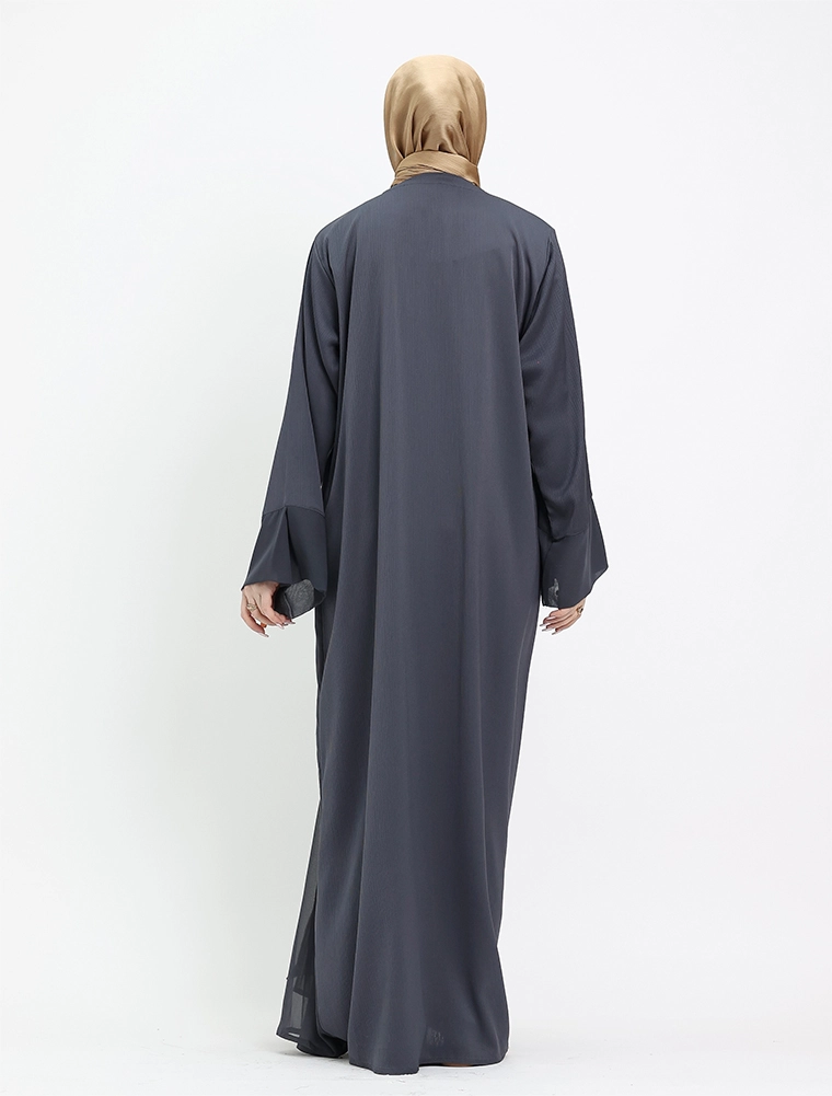 Grey Nur Chiffon Abaya
