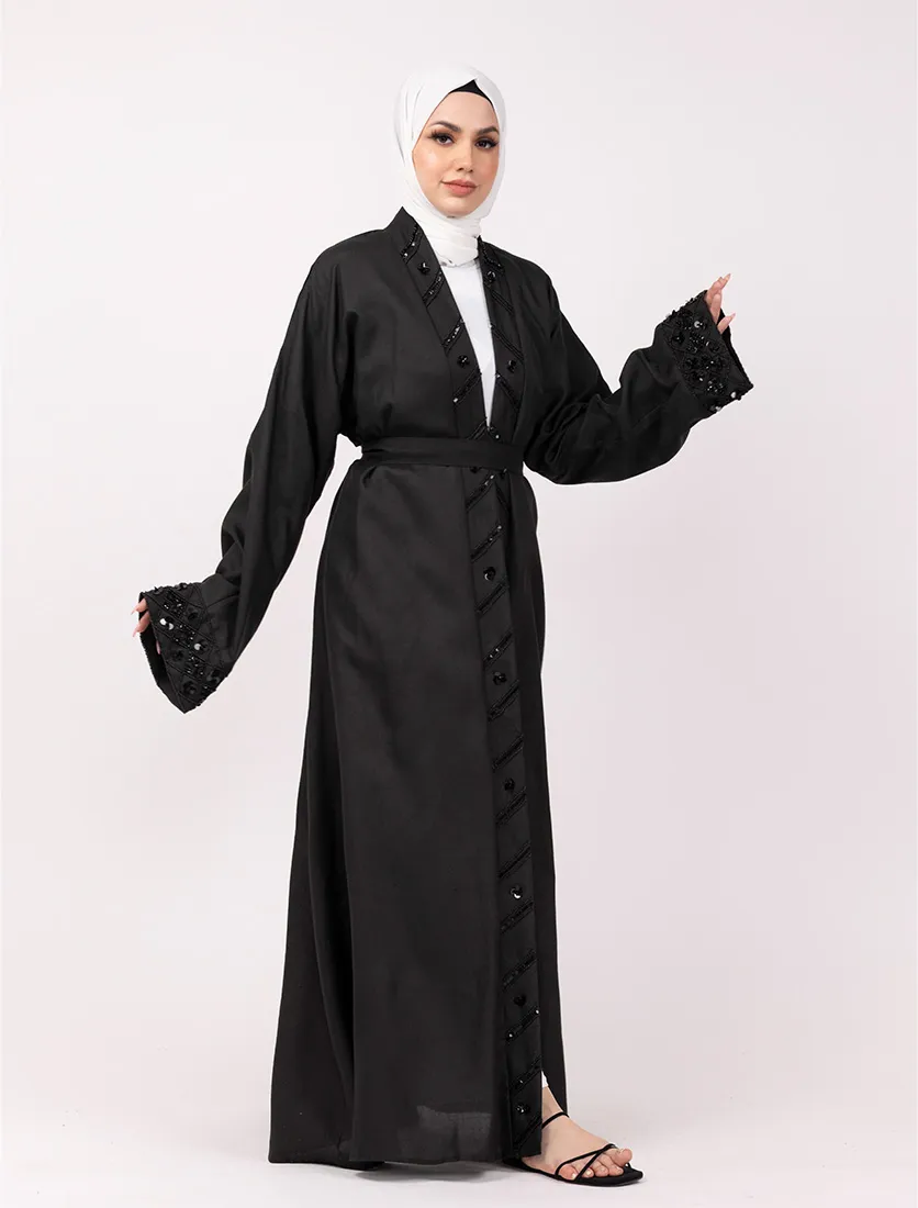 Black Zayna Linen Kimono