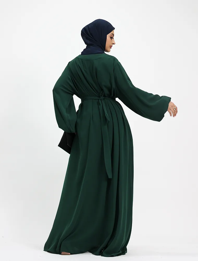Green Crepe Essential Abaya