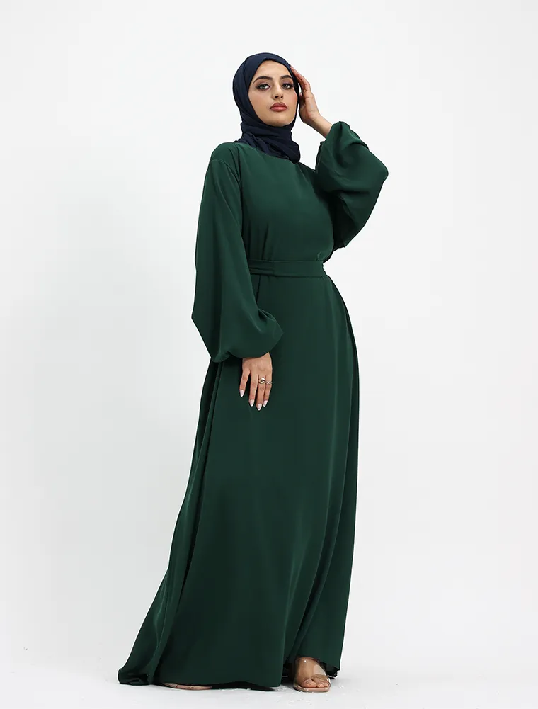 Green Crepe Essential Abaya