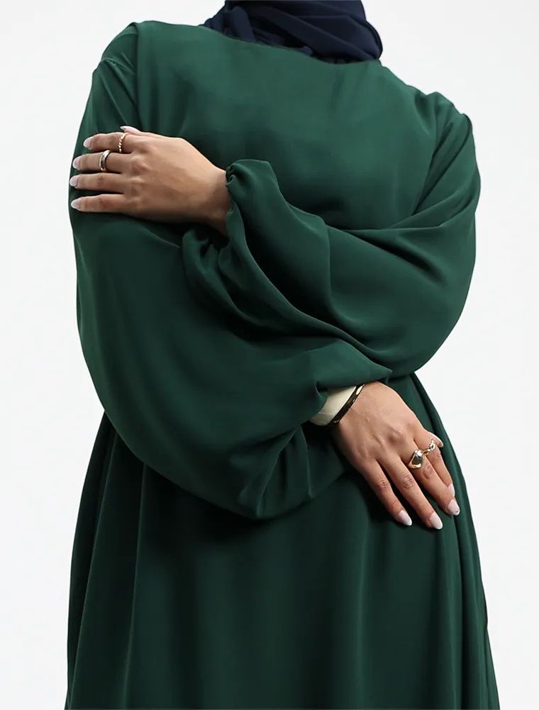 Green Crepe Essential Abaya