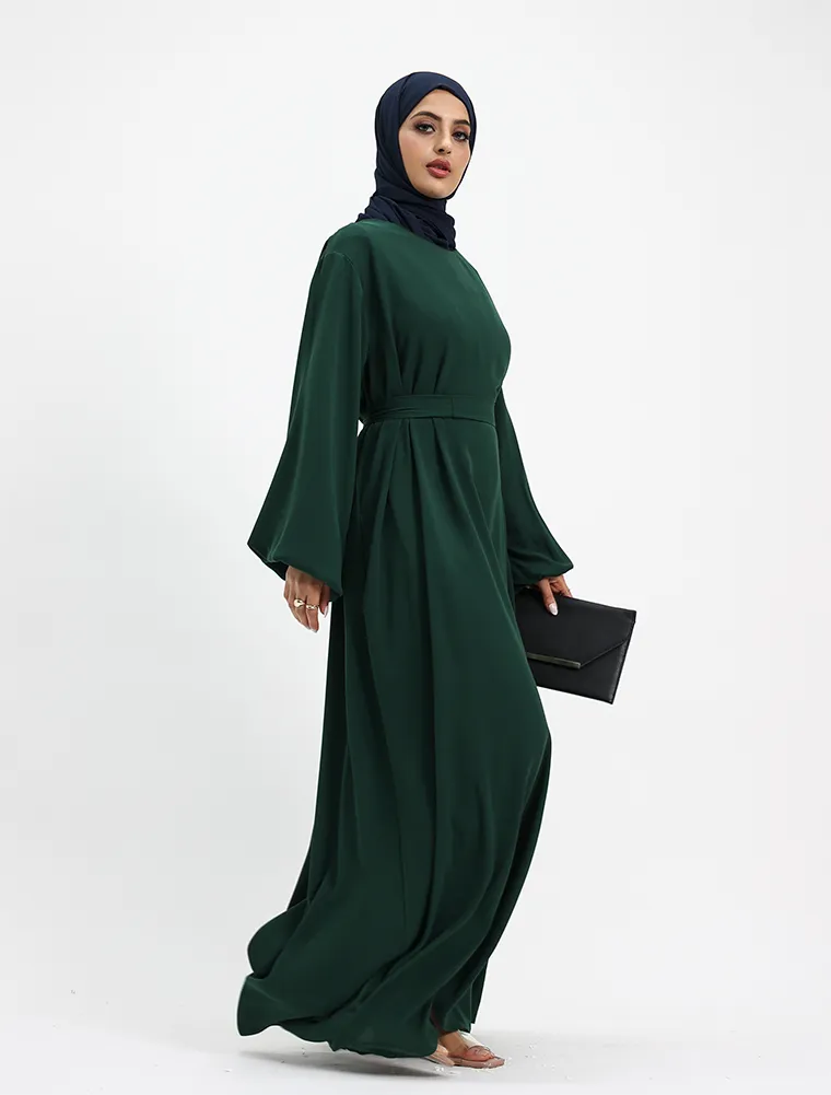 Green Crepe Essential Abaya