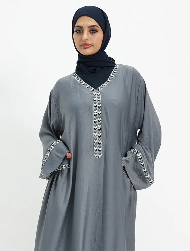 Denim Wajiha Abaya