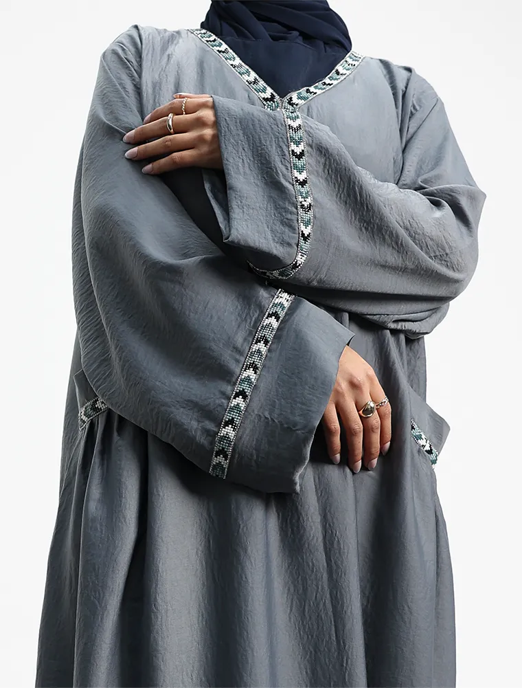 Denim Wajiha Abaya