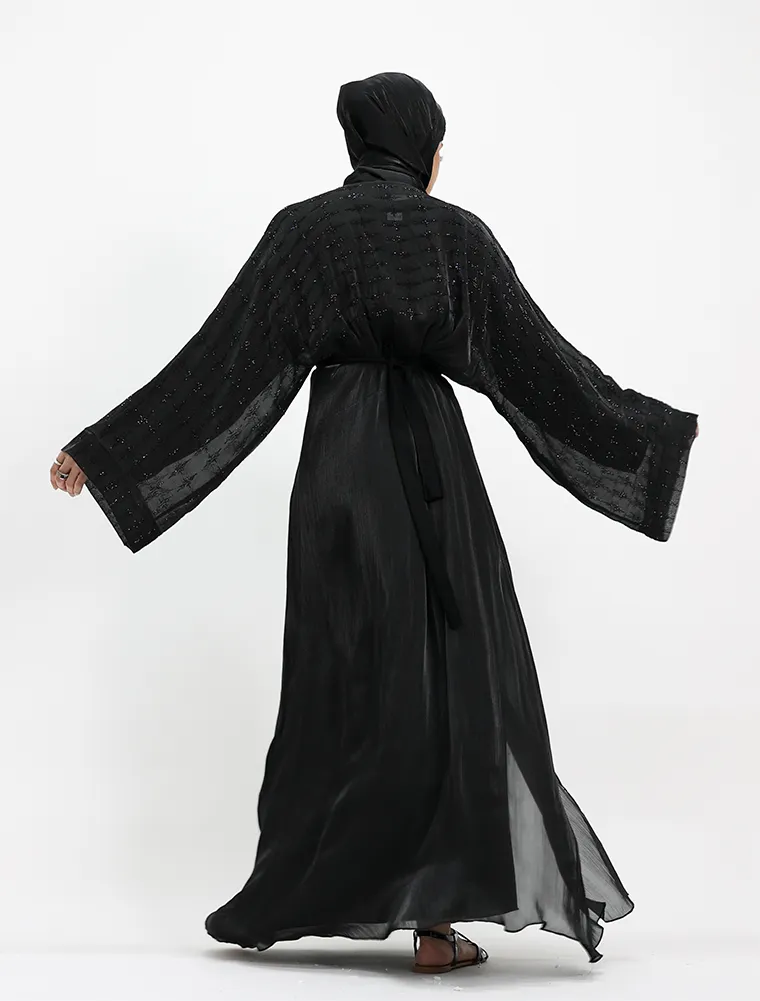 Black Dina Organza Batwing