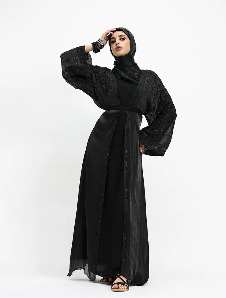 Black Dina Organza Batwing