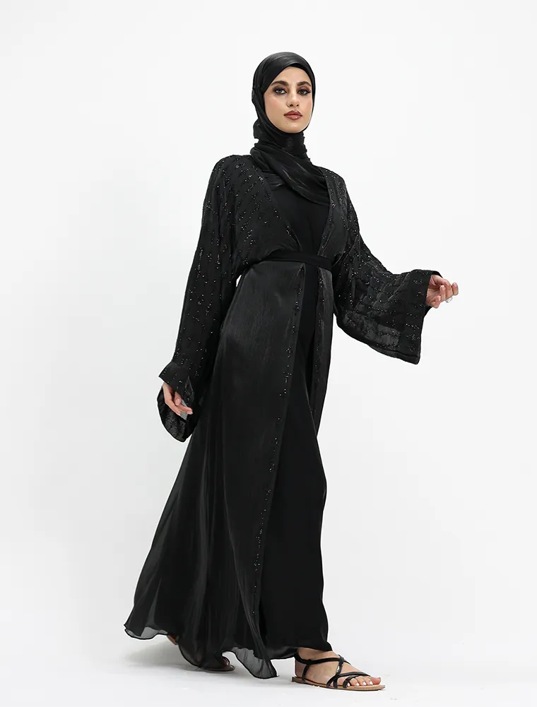 Black Dina Organza Batwing