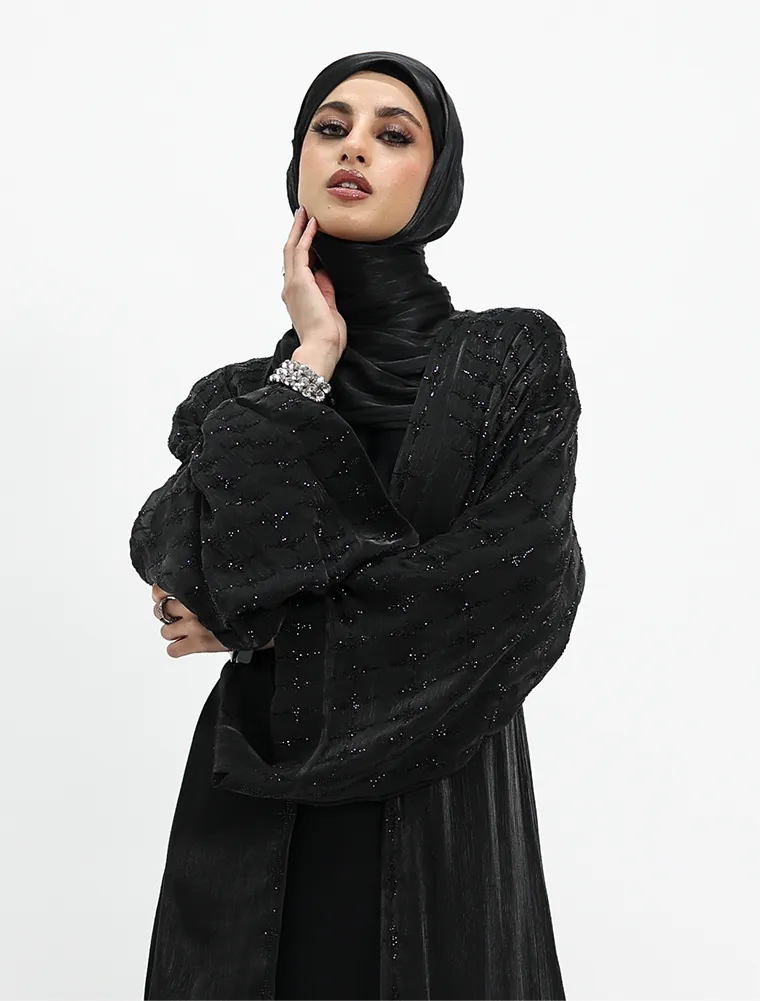 Black Dina Organza Batwing