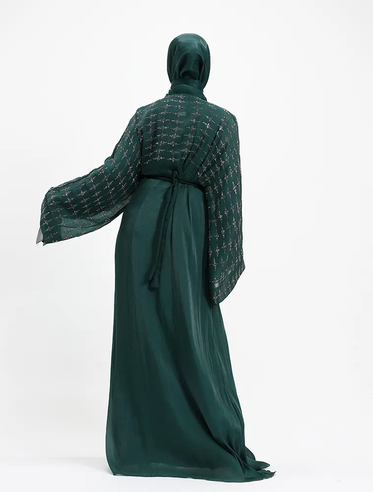 Green Dina Organza Batwing