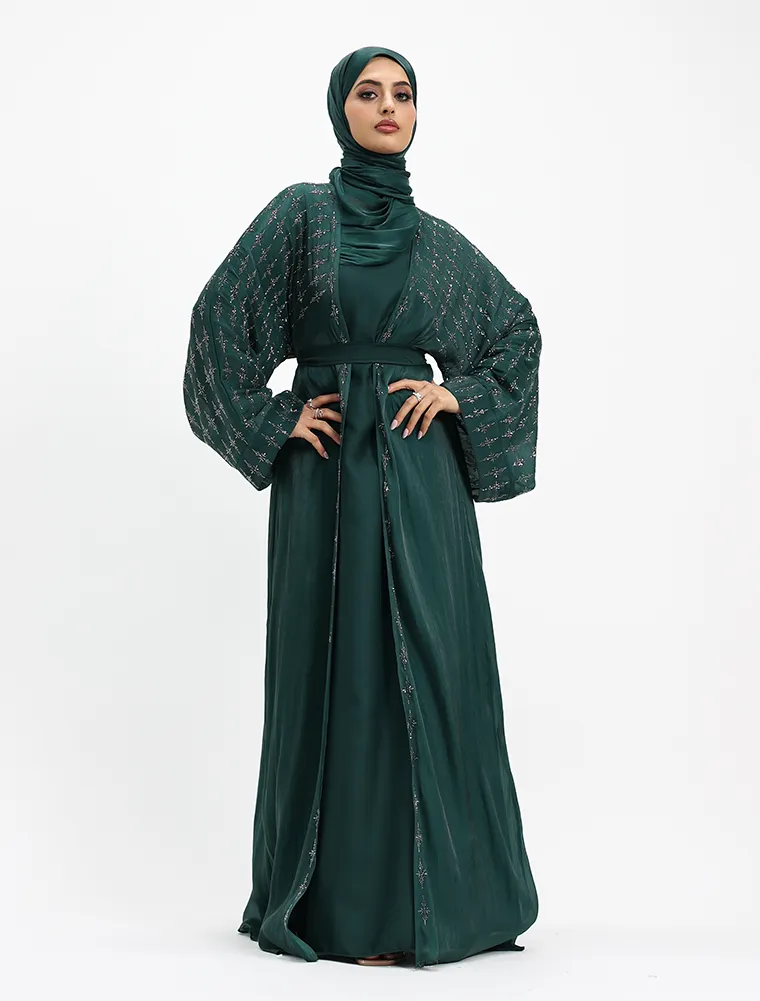 Green Dina Organza Batwing